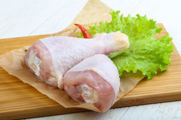Raw chicken leg