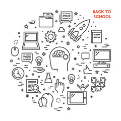 Round line concept for back to school