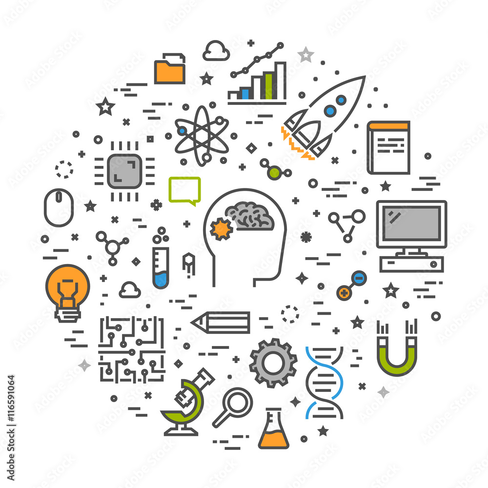Aufkleber vector line web concept for science