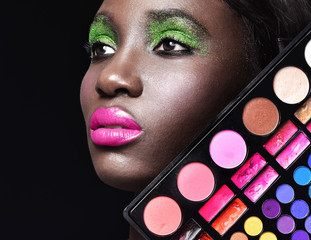Fototapeta premium Beautiful African-American woman. Black Beauty. Young beautiful