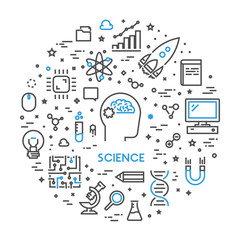 Vector line web concept for science