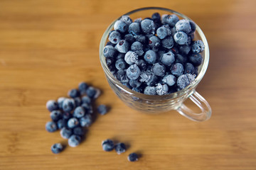 frozen blueberries with frost