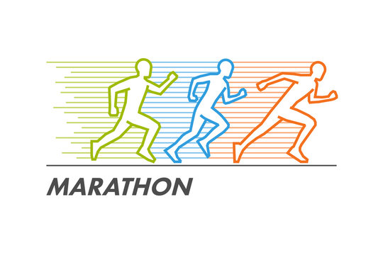 Vector running and marathon logo