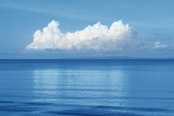 beautiful sea and cloud sky at the horizon, seascape background