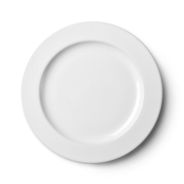 Empty plate. Isolated on white background with clipping path