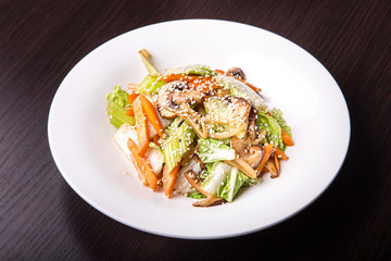 vegetable salad with mushrooms