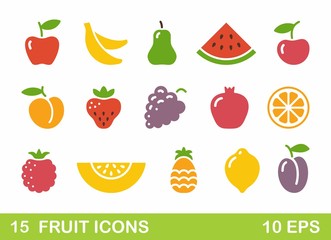 Stylized illustrations of fruit. Vector icons
