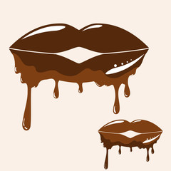 Chocolate lips with melting effect