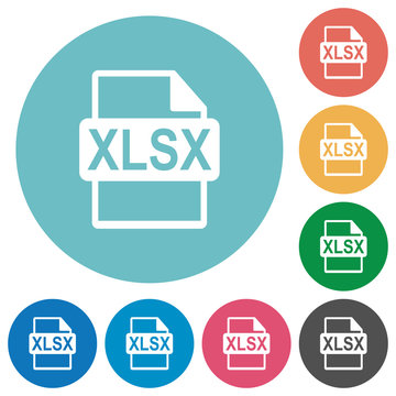 Flat XLSX file format icons