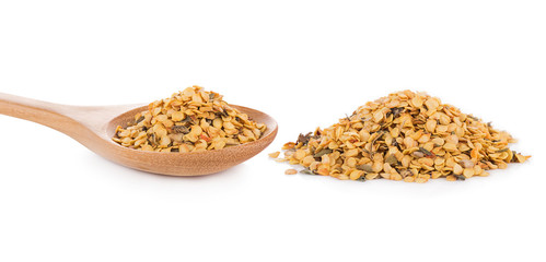 pepper seeds on white background