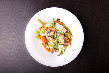 vegetable salad with mushrooms