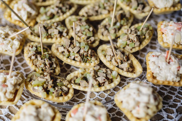 Delicious canapes as event dish