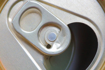 closeup of an open can