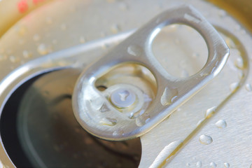 closeup of an open can