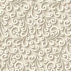 Seamless pattern with paper swirls