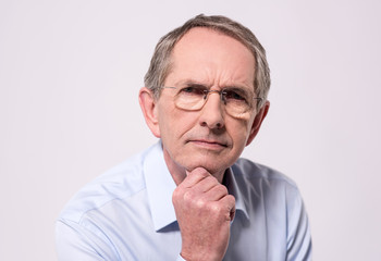 Business executive with a blank face expression