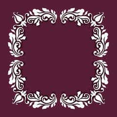 Square frame with cutout paper swirls