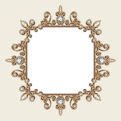 Vintage diamond jewelry frame, invitation template