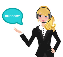 customer service illustrated vector woman