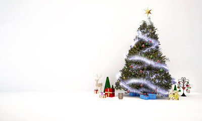 3D render christmas trees