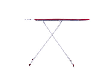 Red ironing board isolated on white background