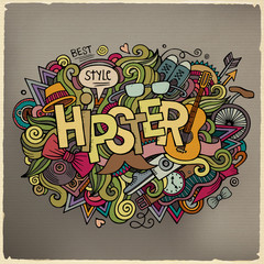 Hipster hand lettering and doodles elements background