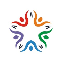 Logo teamwork icon vector