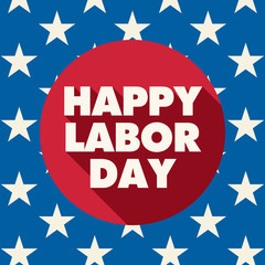 Labor day card. United States of America flag background. Editable vector design.