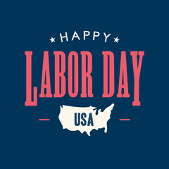 Labor day card. United States of America map. Editable vector design. - 116598084