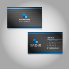 Blue and black business card 