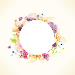 Watercolor floral wreath
