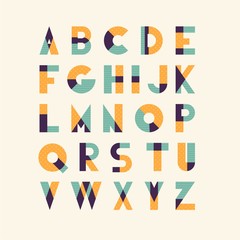 Retro vintage type font 
