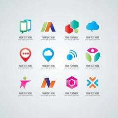 Colorful abstract logo collection