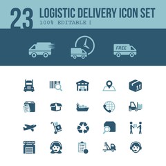 Logistic delivery icons set