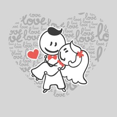 Wedding couple in love