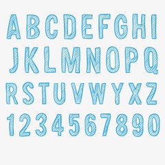 Sketchy alphabet and numbers