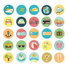 Summer holiday flat icons