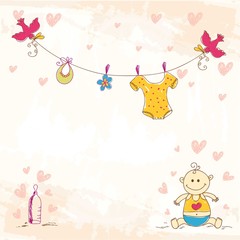 Cute doodle baby template 