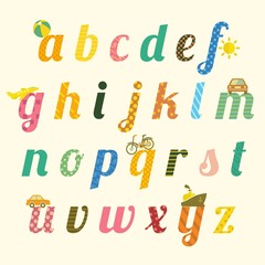 Cute alphabet typography