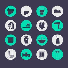 Bathroom elements icons