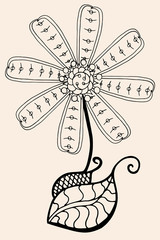 Sketch of abstract flower