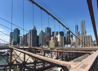 Fototapeta premium Haubans du pont de Brooklyn, New York