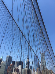 Fototapeta premium Druty kolanowe z Brooklyn Bridge, Nowy Jork