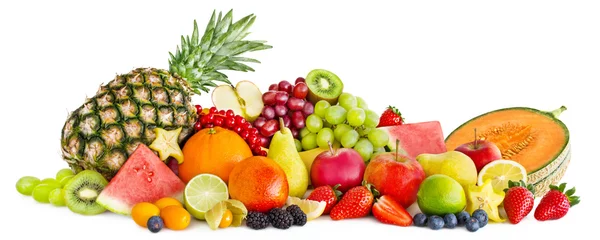Zelfklevend Fotobehang Vruchten Fruit en witte achtergrond