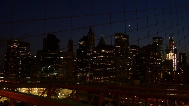 brooklyn bridge night manhattan panorama 4k new york usa
