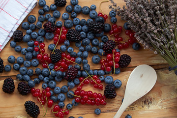 Stilllife with berries and lavender