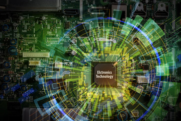 electric circuit board and technological abstract pattern