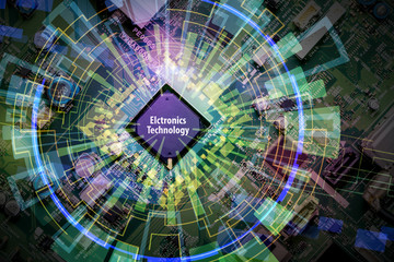 electric circuit board and technological abstract pattern