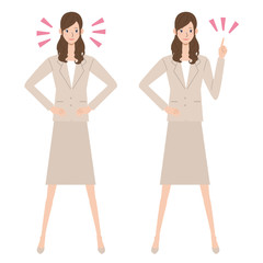 スーツ　女性　イラスト
