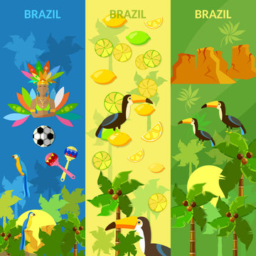 Brazil banners Rio de Janeiro brazilian culture and attractions